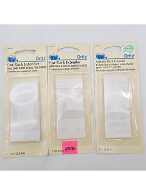 Dritz Bra-Back Extenders White 1.5 In & 1.25 In Soft Comfort Pack Of 3